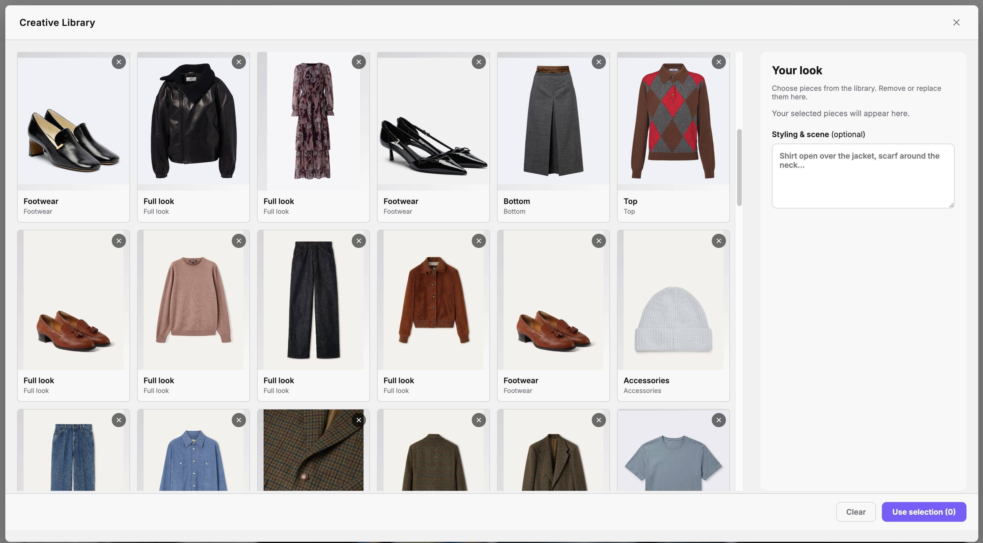 RIMAGEX Creative Library with fashion products ready to use in a new look